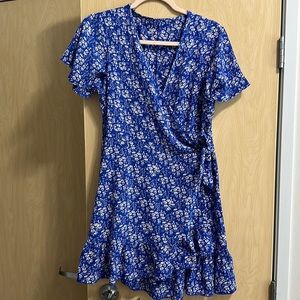 Blue wrap around dress. Size M/L